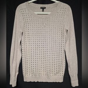 EXPRESS Beige Gold Studded Sweater
